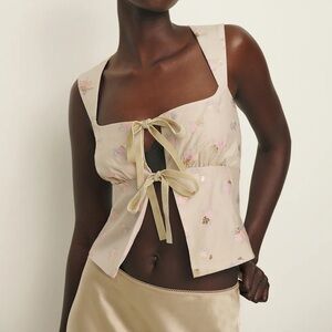 RARE Reformation Azalea Floral Satin Top